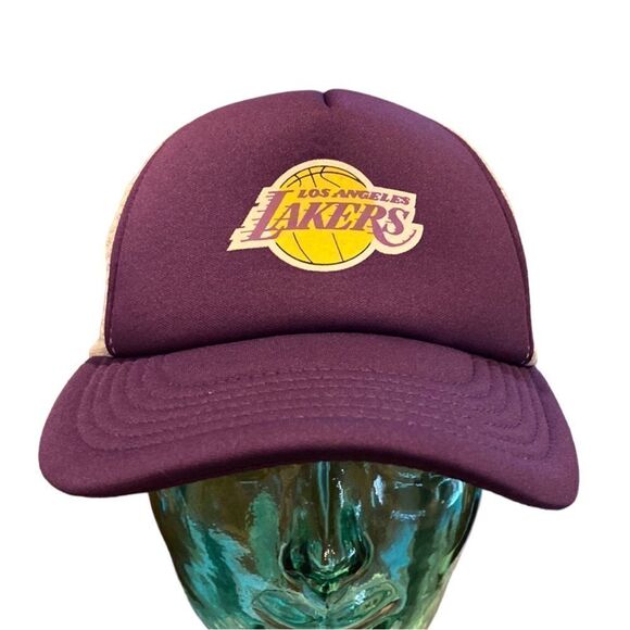 Lakers Mesh Trucker SnapBack Old School Retro Cap Hat Adult - Picture 1 of 7